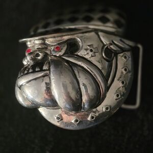 Men's Silver Bulldog Belt Buckle